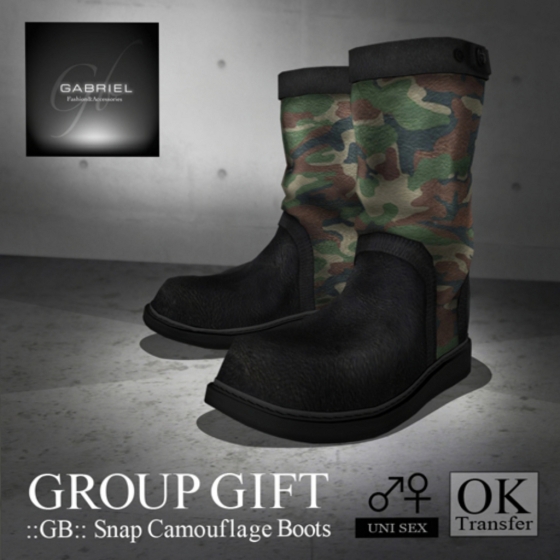 GIFT_GB Snap Camoflage Boots